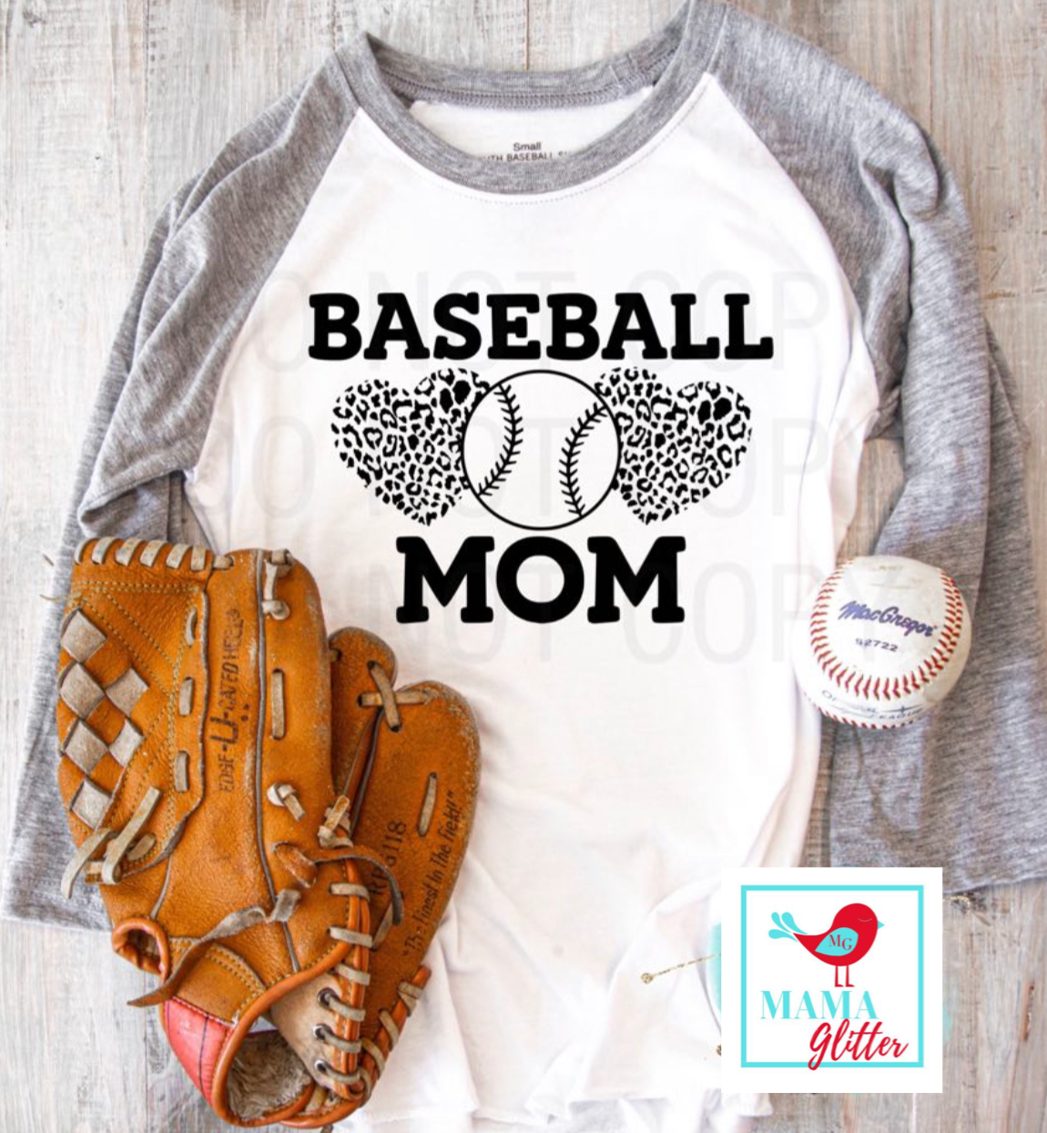 Baseball Mom - Hearts