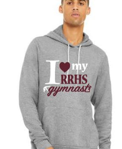 I Love My RRHS Gymnast Grey Hoodie