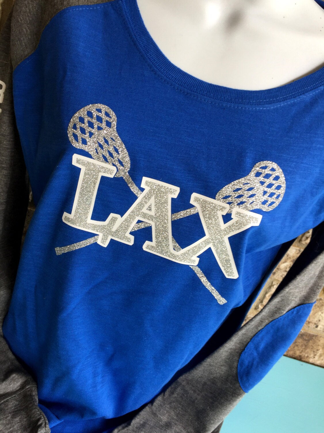 Custom Glitter Lacrosse Shirt,  Runs Small