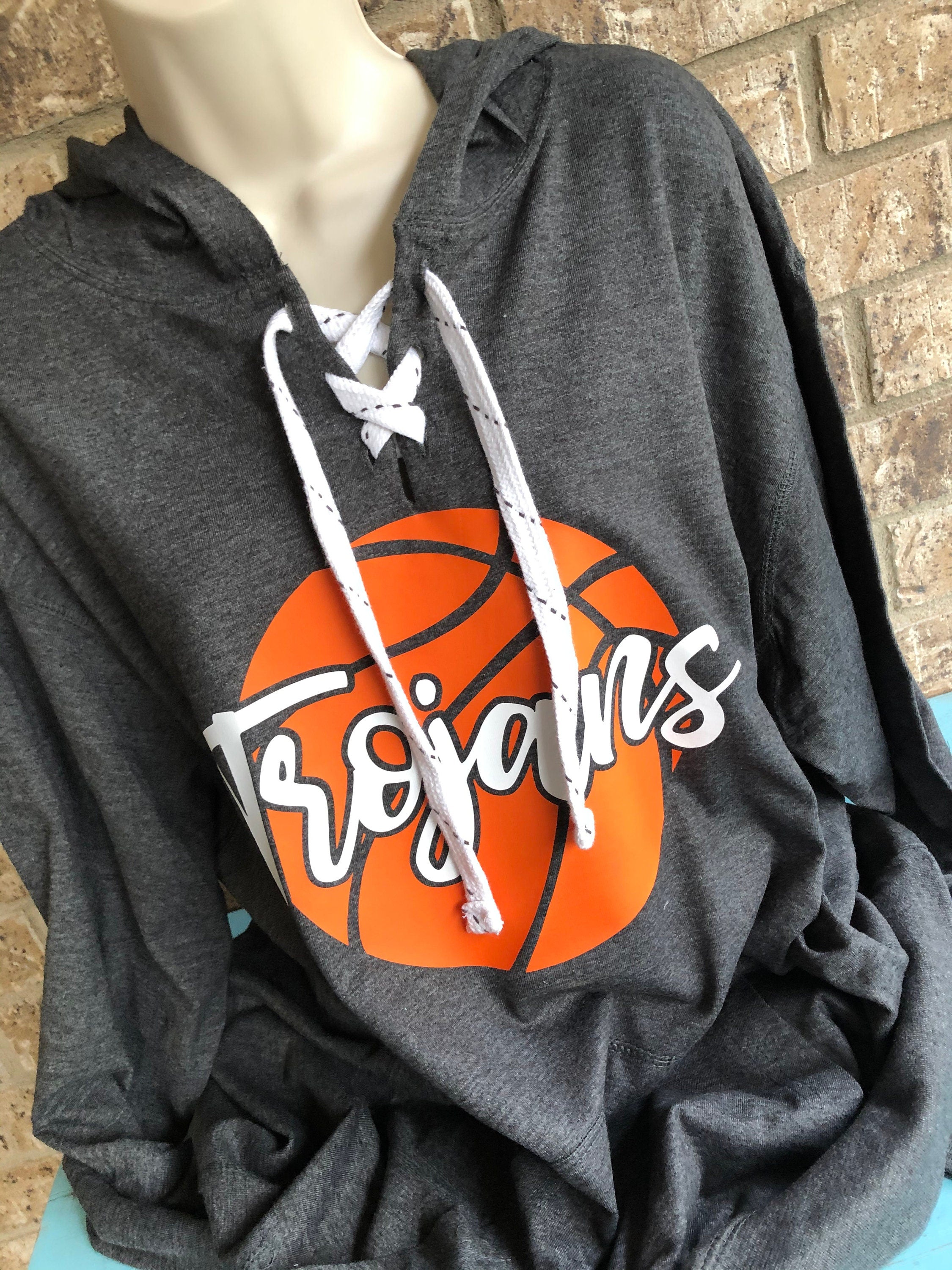 Basketball Hoodie with lace up front and team or player name | Basketball sweatshirt | basketball mom hoodie